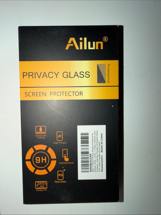Ailun Other - Ailun iPhone 16 Privacy Glass Screen Protector - Black and Gold